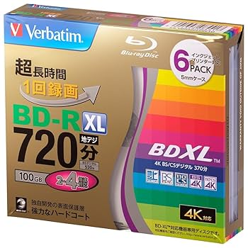 Amazon.co.jp: バーベイタム Verbatim 4倍速対応 BD-R XL 6枚